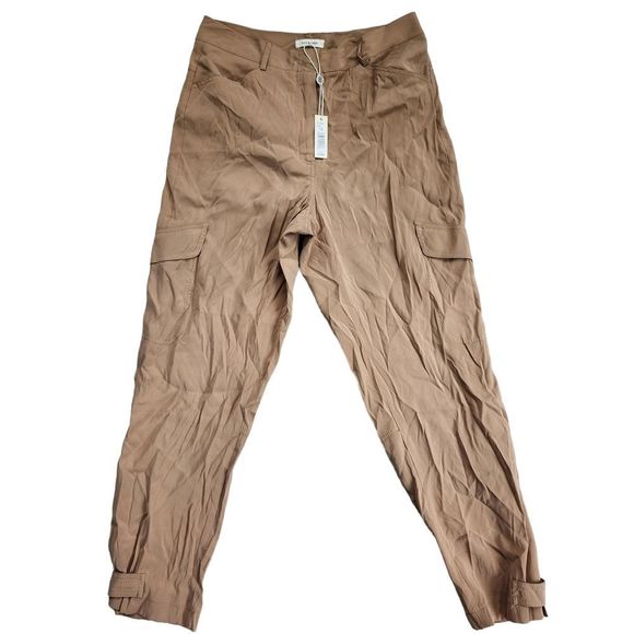 NWT Max Studio Khaki Cargo Pockets Jogger Pants; Tag says Sz 10;Fits like a 6/8. - Picture 2 of 7